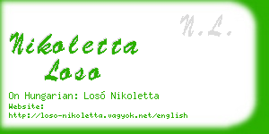 nikoletta loso business card