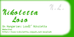 nikoletta loso business card